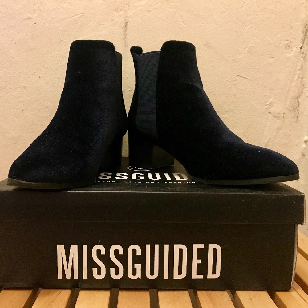 Missuguided velvet booties
